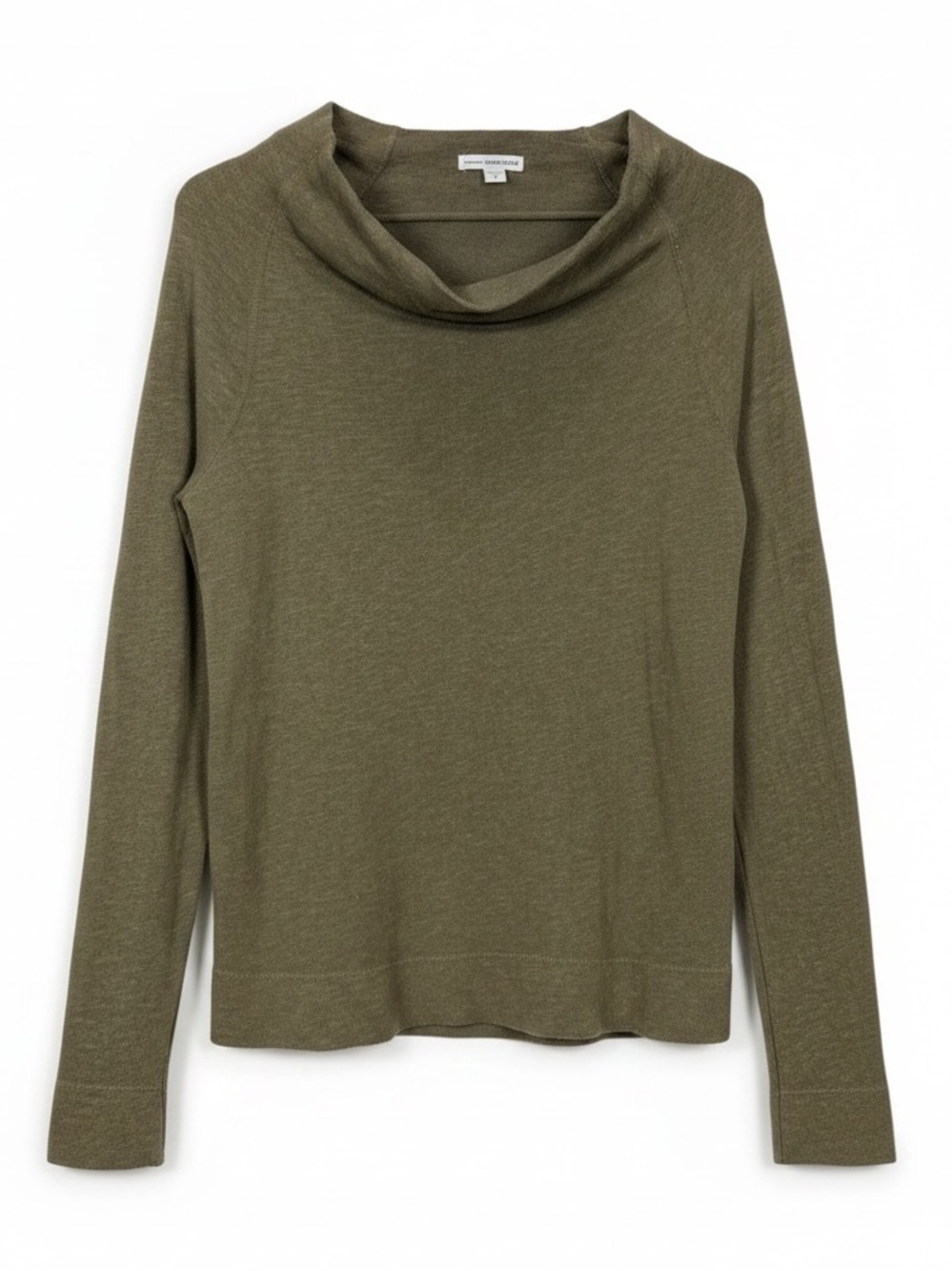 Standard James Perse Drape Cowl Neck Long Sleeve Top Green Size Large